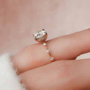 The Hidden Halo Penelope Set With A 1.5 Carat Round Moissanite