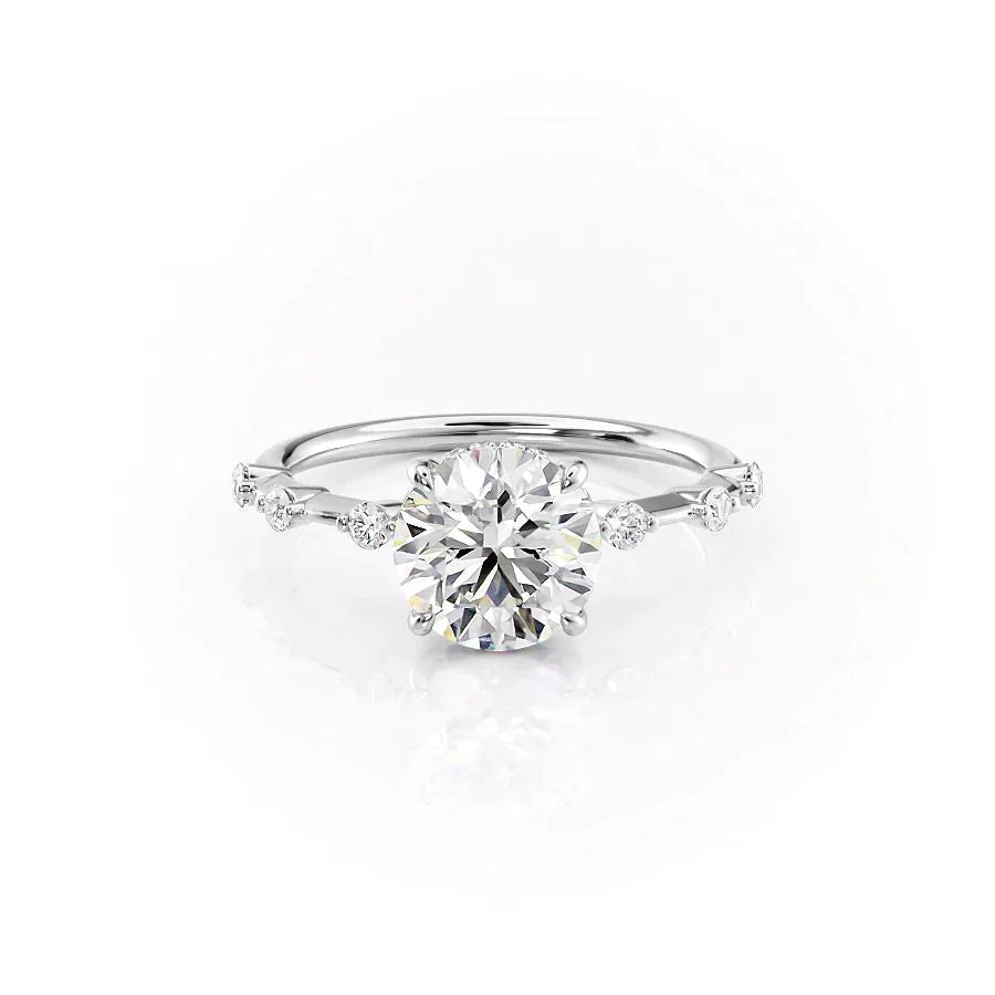 The Hidden Halo Penelope Set With A 2 Carat Round Lab Diamond