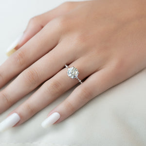 The Hidden Halo Penelope Set With A 3 Carat Round Lab Diamond