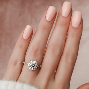 The Hidden Halo Penelope Set With A 3 Carat Round Lab Diamond