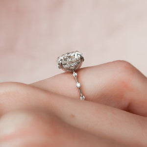 The Hidden Halo Penelope Set With A 3 Carat Round Lab Diamond