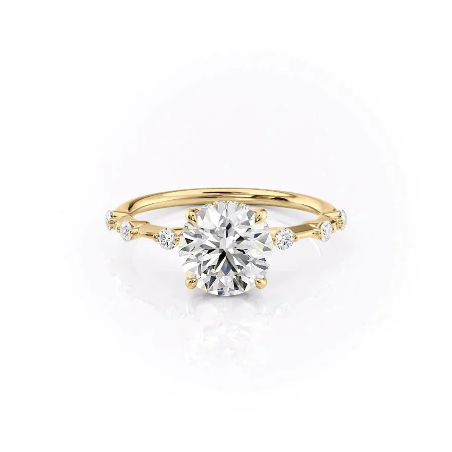 The Hidden Halo Penelope Set With A 2.5 Carat Round Lab Diamond