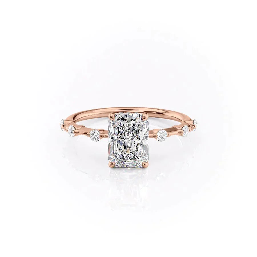 The Hidden Halo Penelope Set With A 1 Carat Radiant Lab Diamond