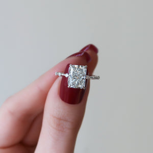 The Hidden Halo Penelope Set With A 3 Carat Radiant Lab Diamond