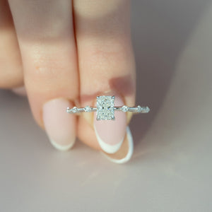 The Hidden Halo Penelope Set With A 3 Carat Radiant Lab Diamond