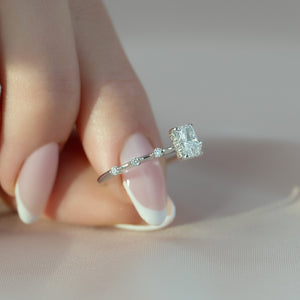 The Hidden Halo Penelope Set With A 3 Carat Radiant Lab Diamond