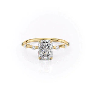 The Hidden Halo Penelope Set With A 1.5 Carat Radiant Moissanite