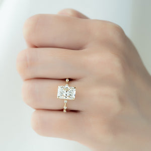 The Hidden Halo Penelope Set With A 2 Carat Radiant Lab Diamond