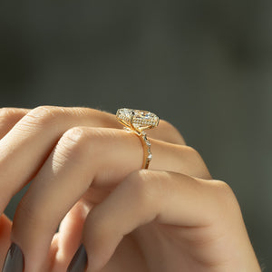 The Hidden Halo Penelope Set With A Radiant Moissanite
