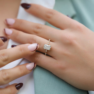 The Hidden Halo Penelope Set With A Radiant Moissanite