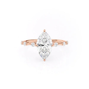 The Hidden Halo Penelope Set With A 3.5 Carat Marquise Moissanite