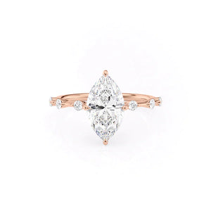 The Hidden Halo Penelope Set With A 1 Carat Marquise Lab Diamond