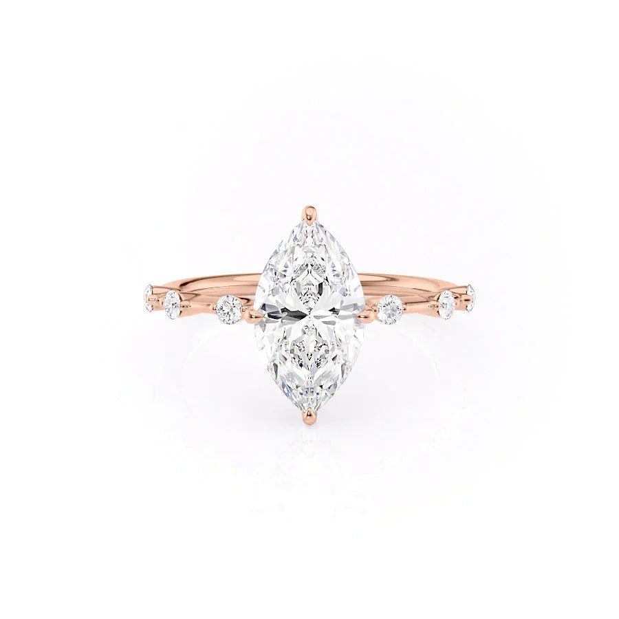 The Hidden Halo Penelope Set With A 1.5 Carat Marquise Moissanite