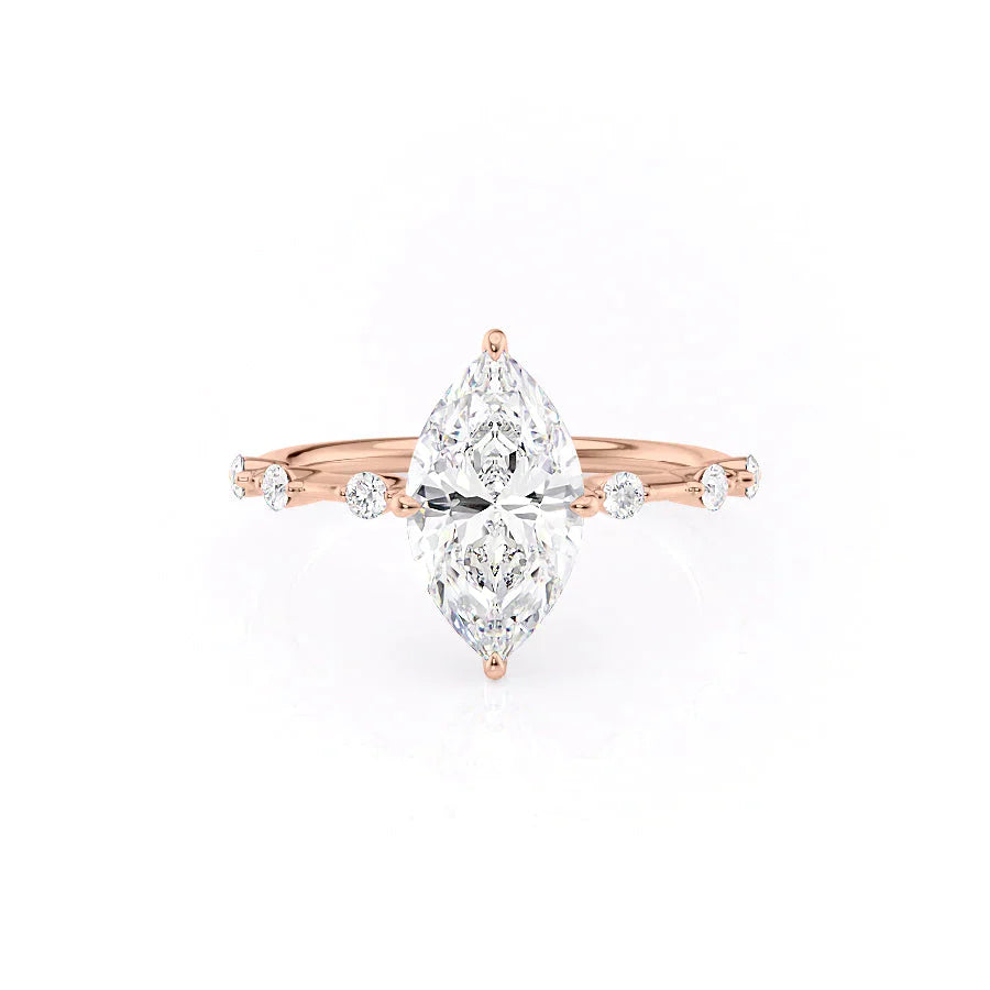 The Hidden Halo Penelope Set With A 2.5 Carat Marquise Lab Diamond