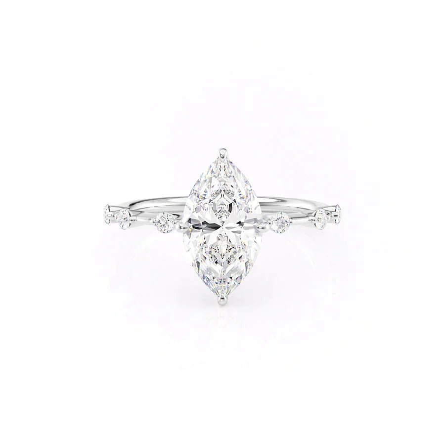 The Hidden Halo Penelope Set With A 2.5 Carat Marquise Lab Diamond