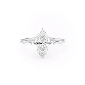 The Hidden Halo Penelope Set With A 2.5 Carat Marquise Moissanite