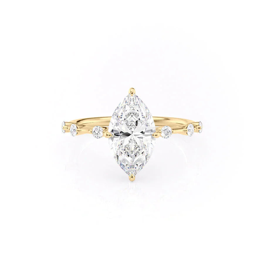 The Hidden Halo Penelope Set With A 2.5 Carat Marquise Moissanite