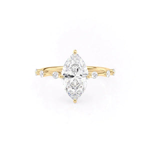 The Hidden Halo Penelope Set With A 3 Carat Marquise Lab Diamond