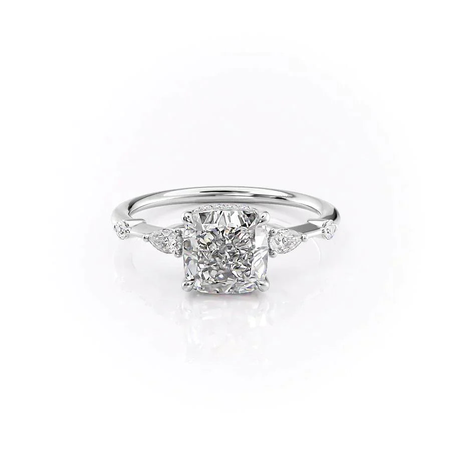 The Naomi Set With A 1.5 Carat Cushion Lab Diamond