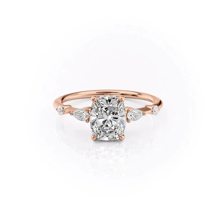 The Naomi Set With A 2 Carat Elongated Cushion Lab Diamond