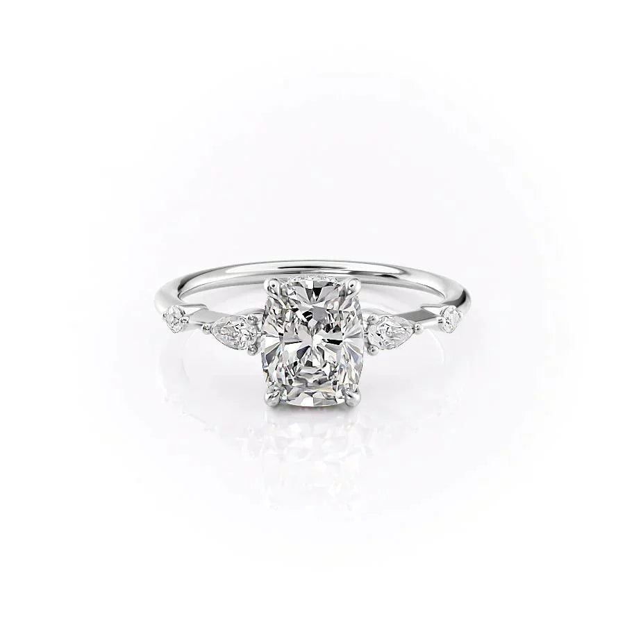 The Naomi Set With A 1 Carat Elongated Cushion Lab Diamond