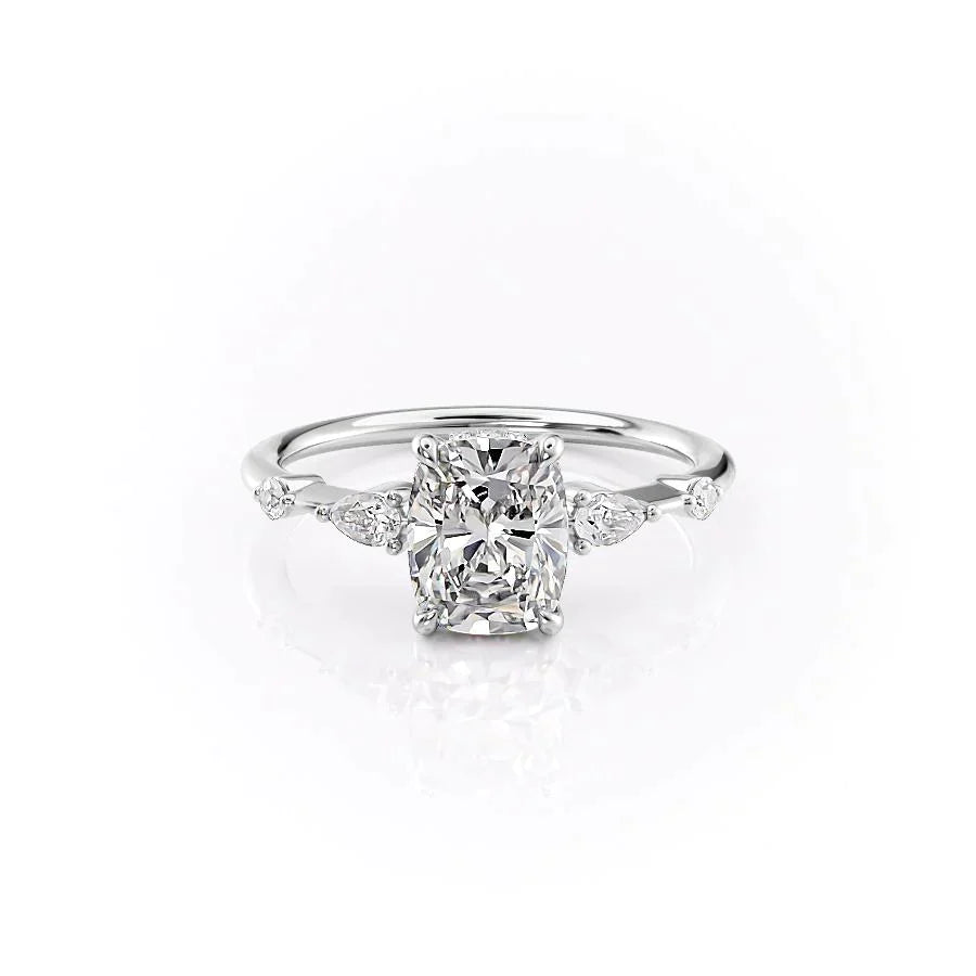The Naomi Set With A 3 Carat Elongated Cushion Lab Diamond