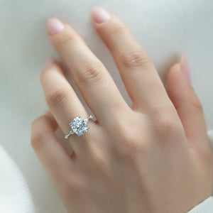 The Naomi Set With A 2 Carat Elongated Cushion Lab Diamond