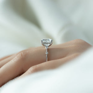 The Naomi Set With A 2 Carat Elongated Cushion Lab Diamond