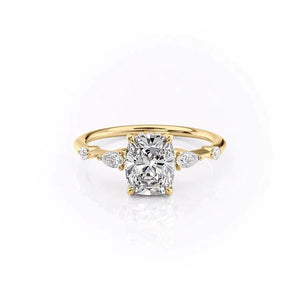 The Naomi Set With A 2 Carat Elongated Cushion Lab Diamond