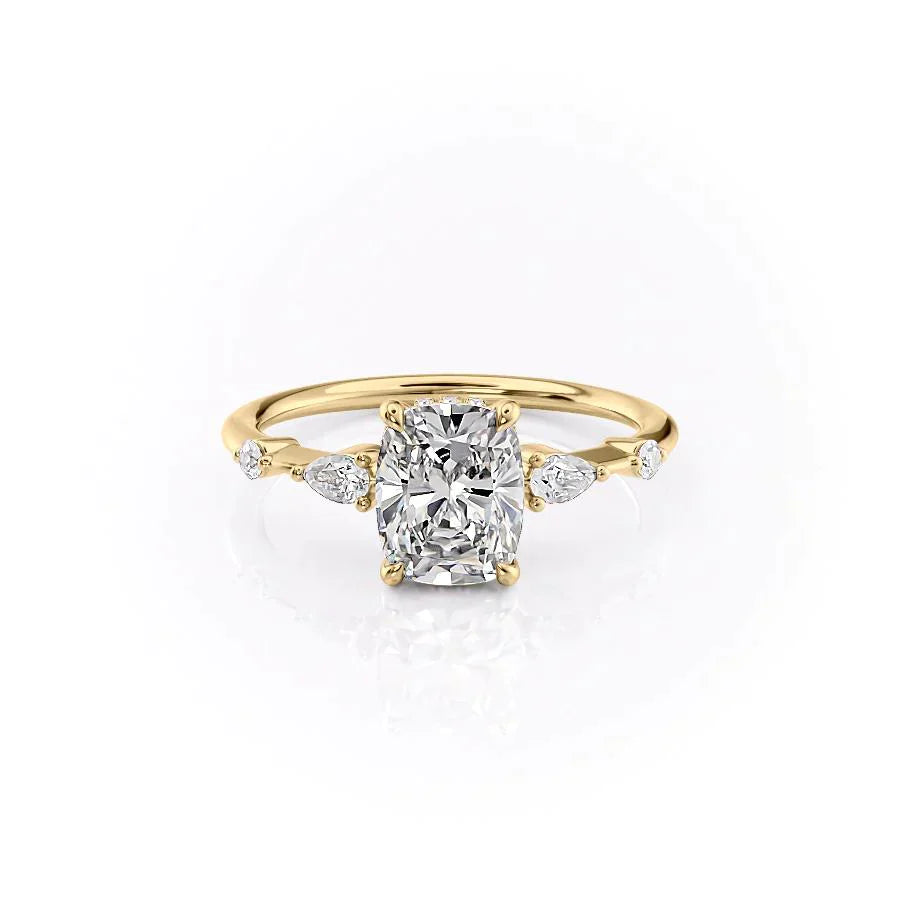 The Naomi Set With A 1 Carat Elongated Cushion Lab Diamond