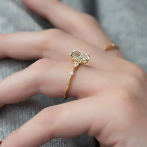 The Naomi Set With A 1 Carat Elongated Cushion Lab Diamond