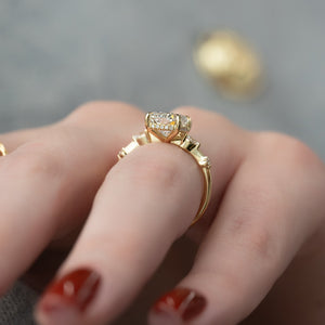 The Naomi Set With A 1 Carat Elongated Cushion Lab Diamond