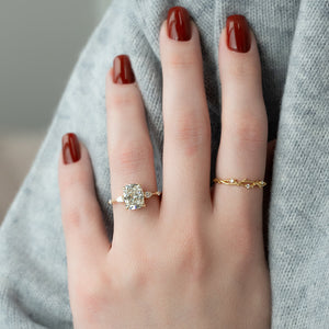 The Naomi Set With A 1 Carat Elongated Cushion Lab Diamond