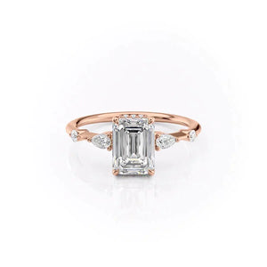 The Naomi Set With A 2.5 Carat Emerald Lab Diamond