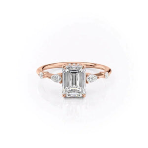 The Naomi Set With A Emerald Moissanite