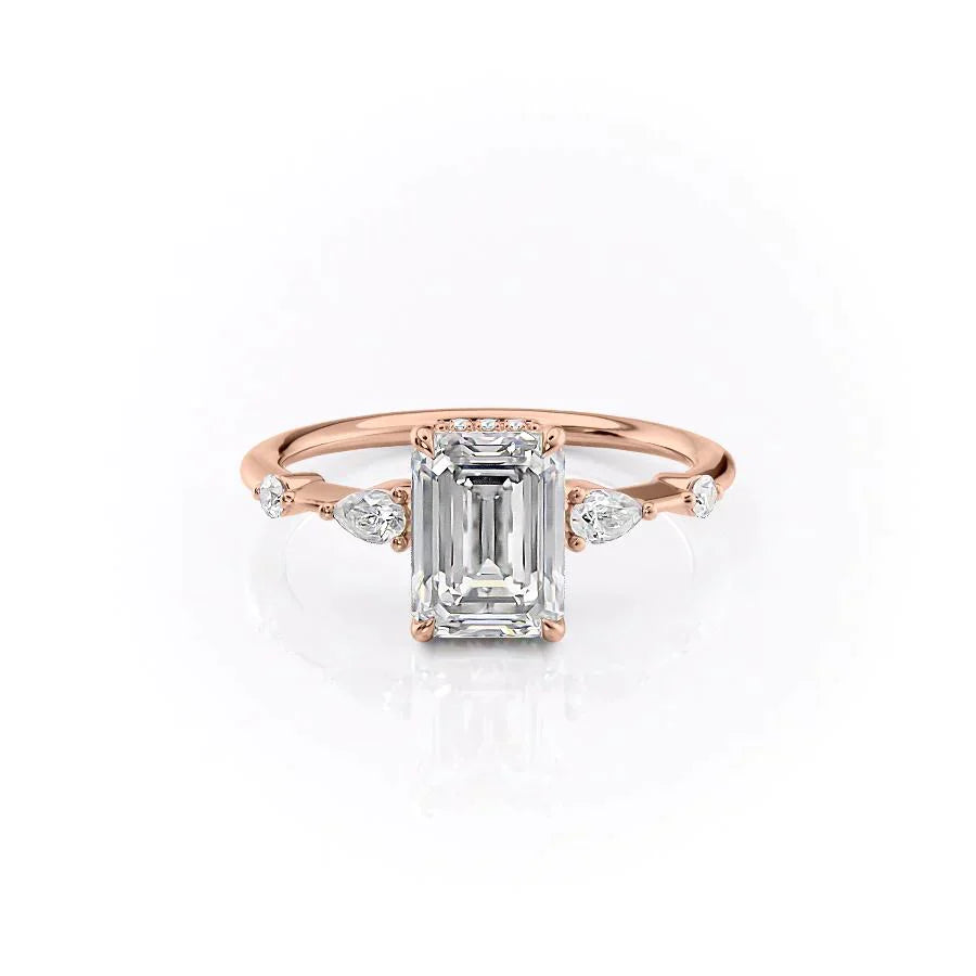 The Naomi Set With A 3 Carat Emerald Lab Diamond