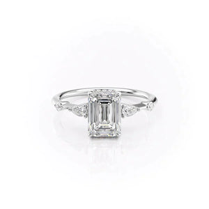 The Naomi Set With A 3 Carat Emerald Lab Diamond