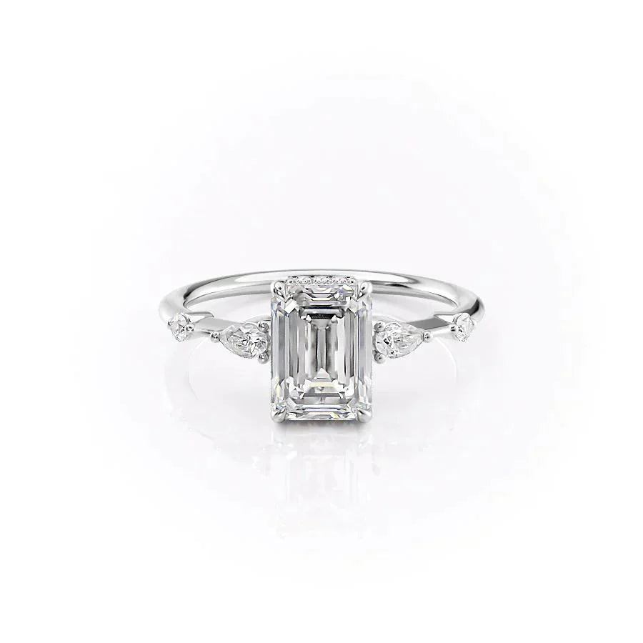The Naomi Set With A 3 Carat Emerald Lab Diamond
