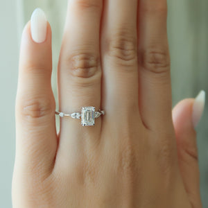 The Naomi Set With A 2 Carat Emerald Lab Diamond