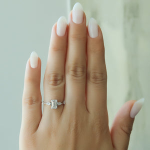 The Naomi Set With A 2 Carat Emerald Lab Diamond