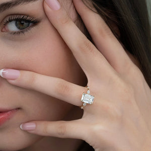 The Naomi Set With A 1 Carat Emerald Lab Diamond