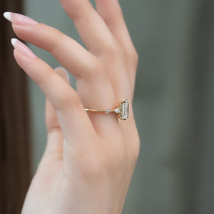 The Naomi Set With A 1 Carat Emerald Lab Diamond