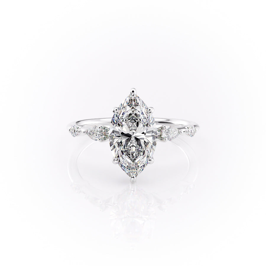 The Naomi Set With A 1 Carat Marquise Lab Diamond