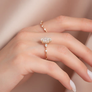 The Naomi Set With A 2.5 Carat Oval Lab Diamond