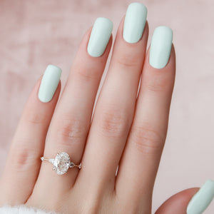 The Naomi Set With A 2.5 Carat Oval Lab Diamond