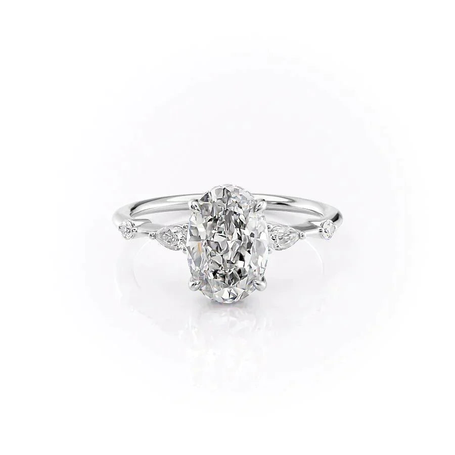 The Naomi Set With A 2.5 Carat Oval Lab Diamond