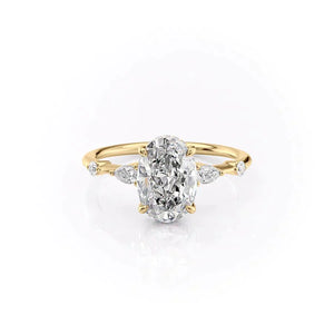 The Naomi Set With A 1.5 Carat Oval Lab Diamond