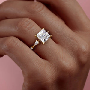The Naomi Set With A 2 Carat Princess Lab Diamond