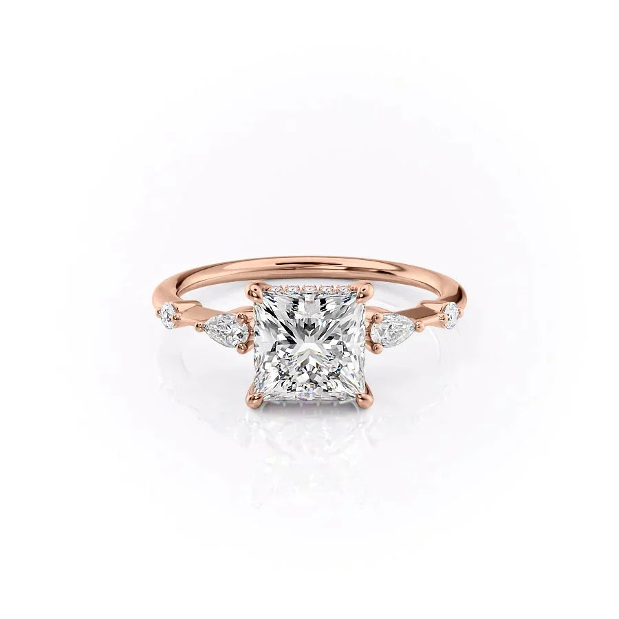 The Naomi Set With A 2.5 Carat Princess Lab Diamond