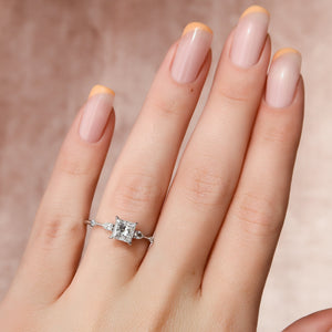 The Naomi Set With A 1 Carat Princess Lab Diamond